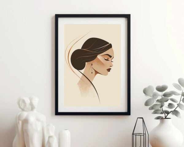 Art Deco Portrait Wall Art – Modern Printable Illustration