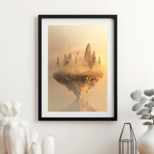 Floating Island Landscape Wall Art – Surreal Fantasy Printable Artwork