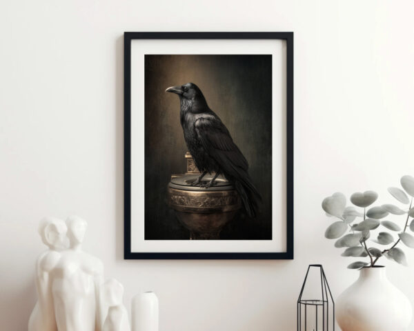 Gothic Raven Bathroom Art – Digital Download