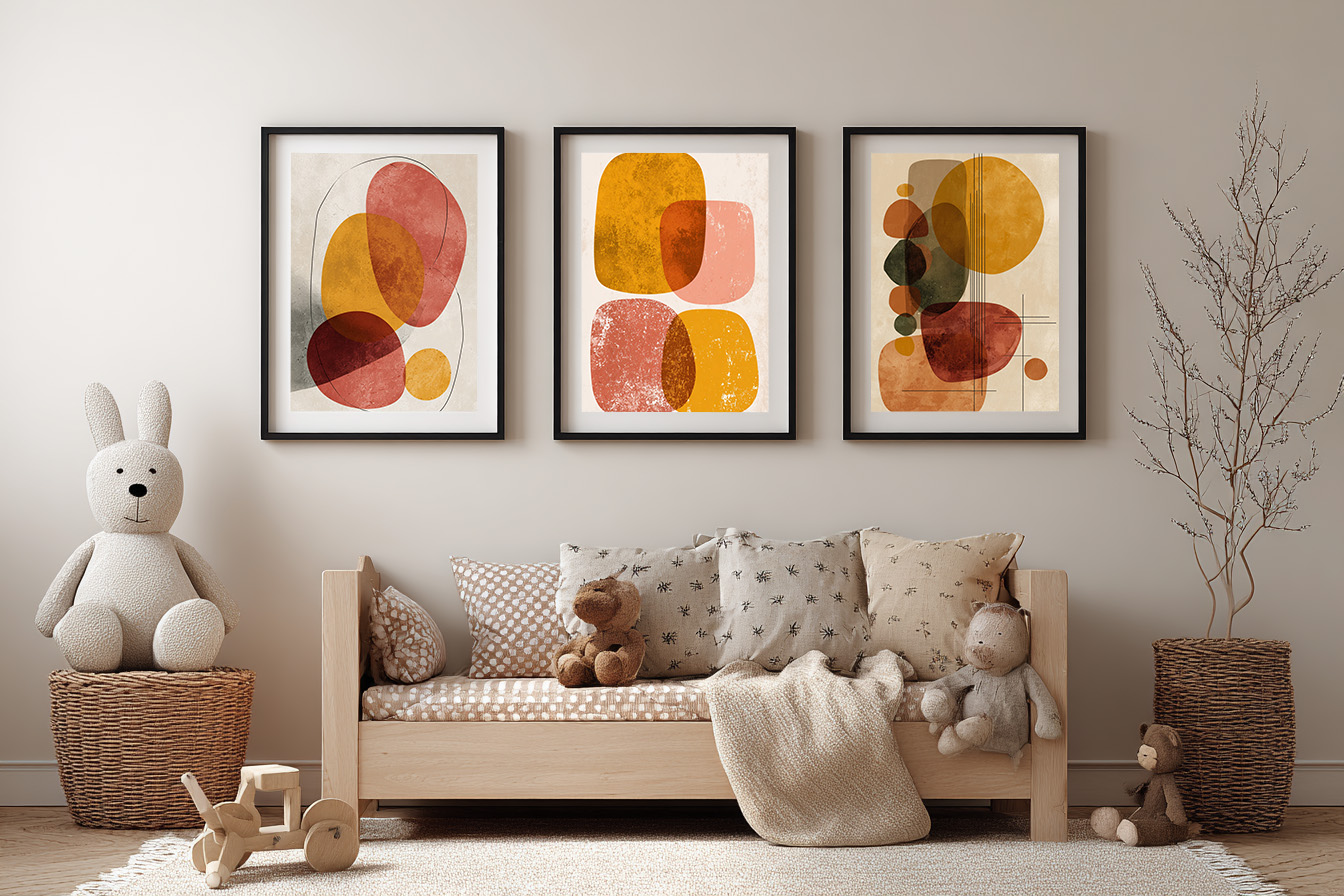 Color Pop Abstract Wall Art Set of 3