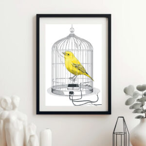Bird in Open Cage Mockup
