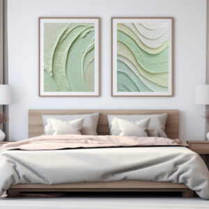 Pistachio & Natural Fiber Bedroom Wall Art Combination