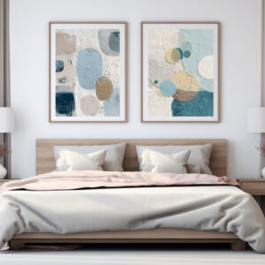 Sky Blue Soft Bathroom Wall Art Set – Textured Abstract Prints (Digital Download)