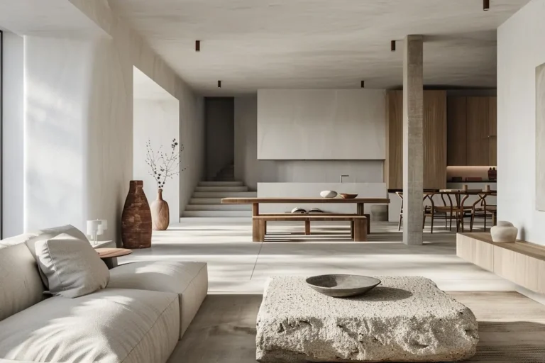 Crafted minimalism open living space