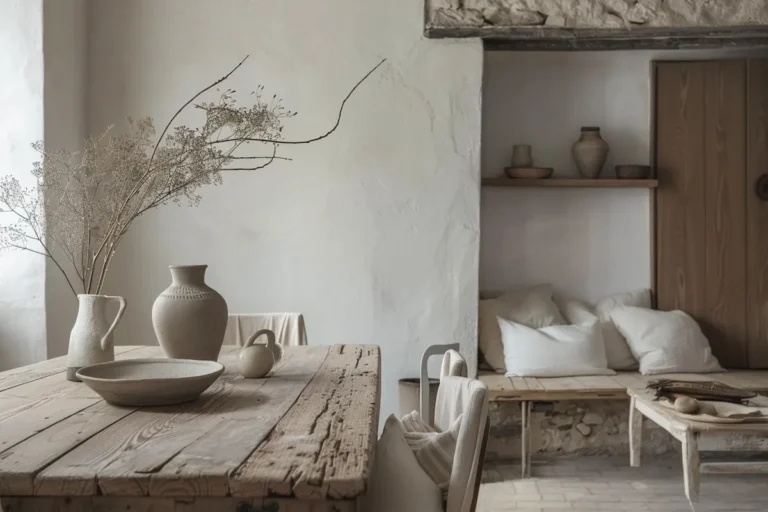 Crafted minimalist interior vintage elements