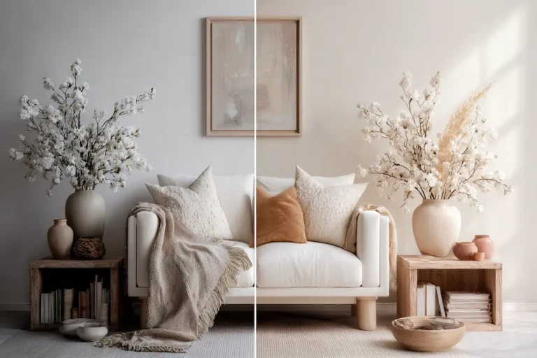 Minimalist interior comparison
