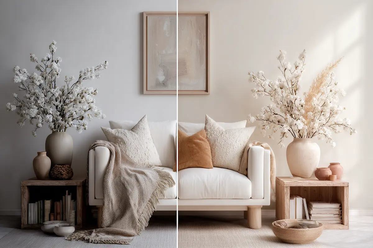 Minimalist interior comparison