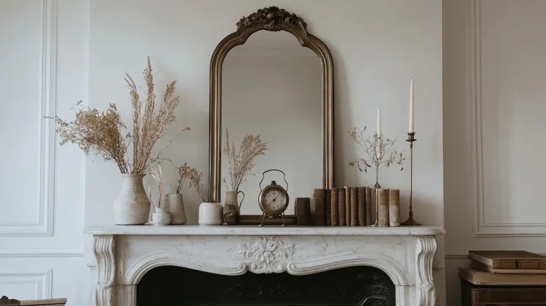 Parisian marble fireplace mantelpiece