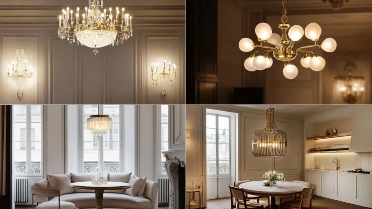 chandelier types in Parisian interior