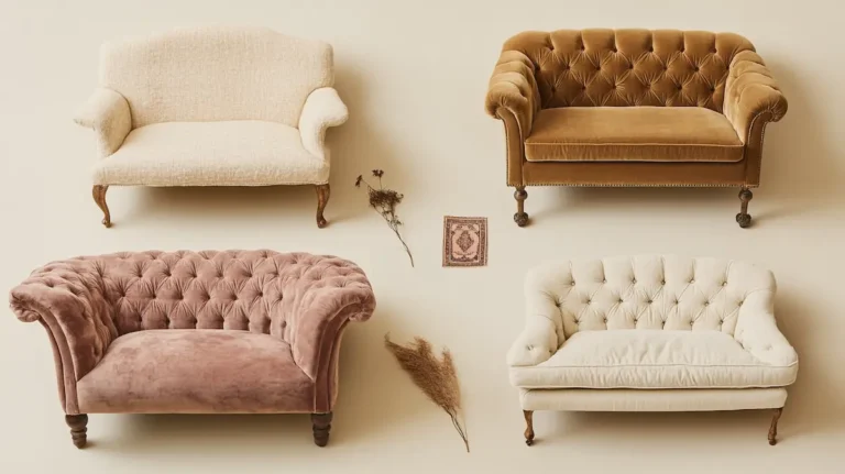 four sofa types in a Parisian salon context